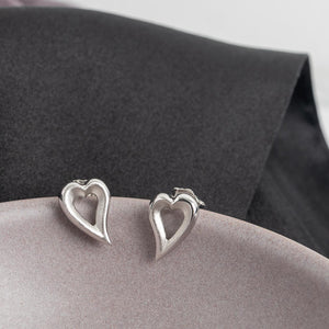 Desire Love Story Heart Stud Earrings
