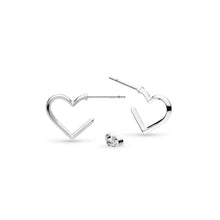 Load image into Gallery viewer, Love Silver Heart Hoop Earrings
