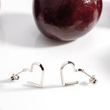 Load image into Gallery viewer, Love Silver Heart Hoop Earrings
