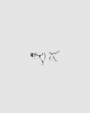 Load image into Gallery viewer, Desire Kiss Heart &amp; Kiss Mismatch Stud Earrings
