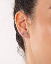 Load image into Gallery viewer, Desire Kiss Heart &amp; Kiss Mismatch Stud Earrings
