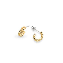 Load image into Gallery viewer, Marina Rope Golden Stud Hoop Earrings
