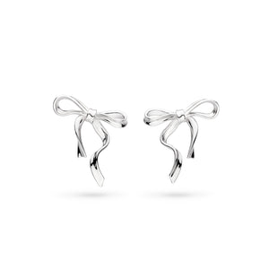 Serenity Ribbon Bow Stud Earrings