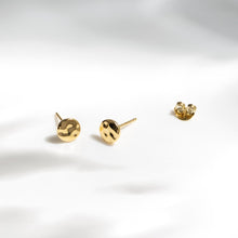 Load image into Gallery viewer, Mirage Reflect Golden Round Disc Stud Earrings
