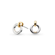 Load image into Gallery viewer, Bevel Cirque Link Golden Stud Earrings
