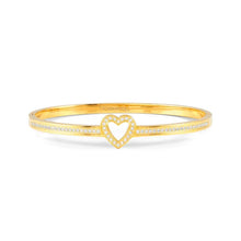 Load image into Gallery viewer, Pretty Bangles Bracelet With Heart Yellow PVD
