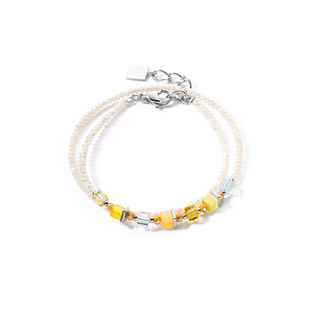 Joyful Colours Wrap Bracelet Silver Yellow