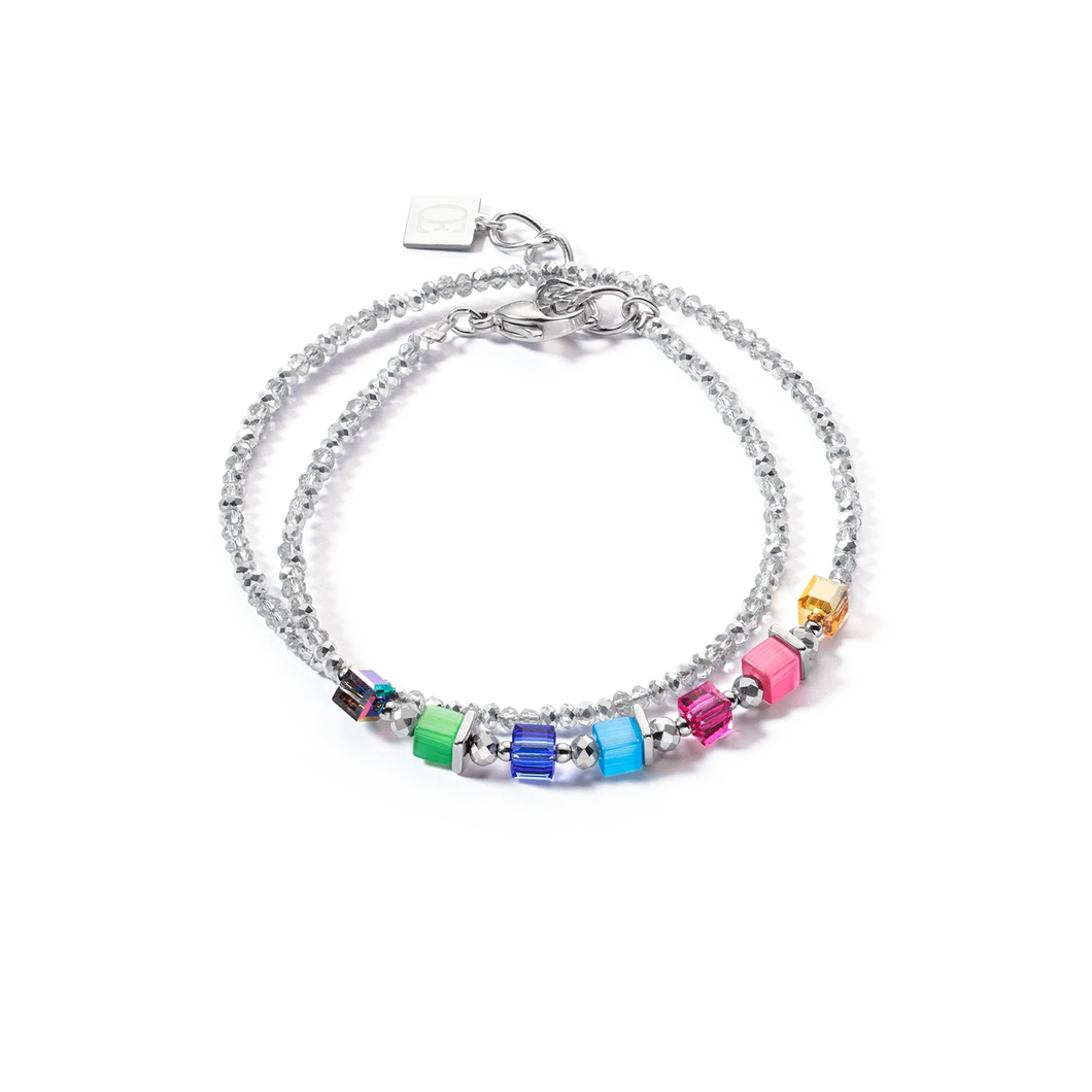 Joyful Colours Wrap Bracelet Silver Rainbow