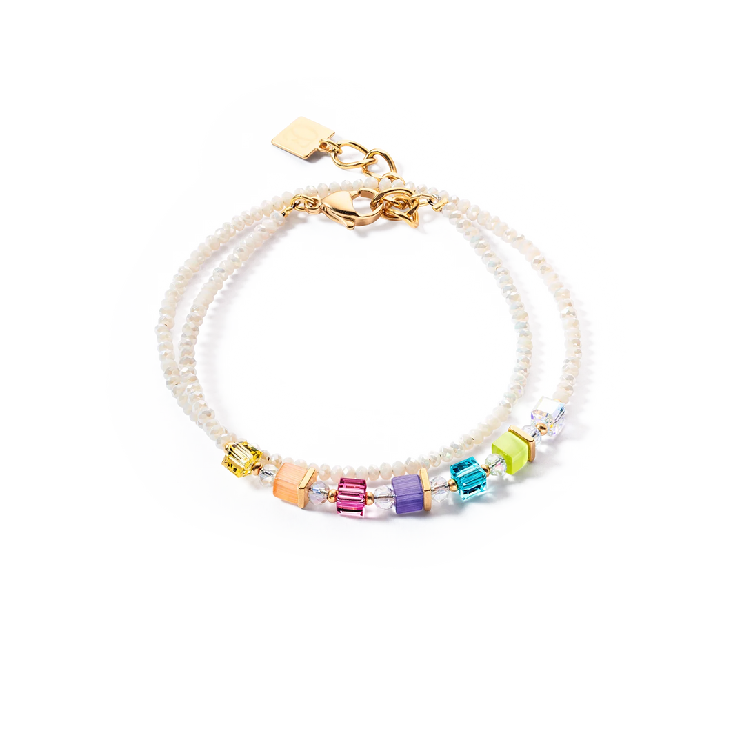 Joyful Colours Wrap Bracelet Gold Rainbow