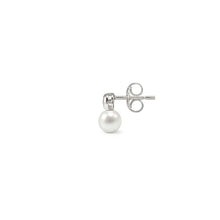 Load image into Gallery viewer, Pearls Loop Earrings - Round Silver
