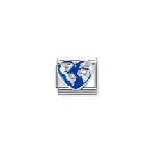 Load image into Gallery viewer, Composable Classic Link Heart Globe In Silver And Enamel
