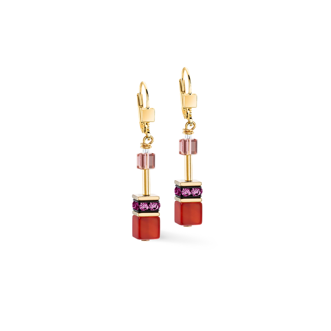 GeoCUBE® Iconic Precious Earrings Festive Red