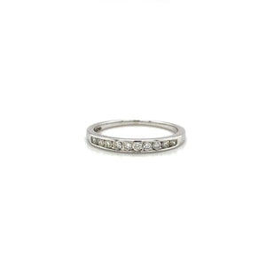 9ct White Gold Channel Set Diamond Ring