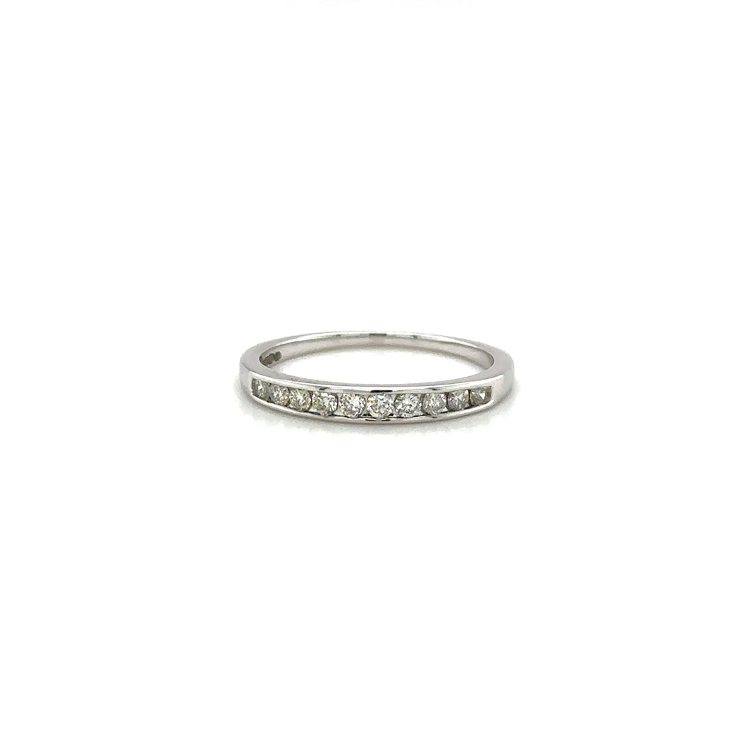 9ct White Gold Channel Set Diamond Ring