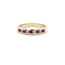 Load image into Gallery viewer, 9ct Yellow Gold Channel Set Ruby And Diamond Ring
