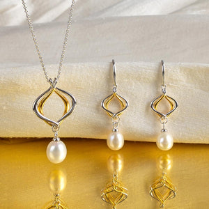 Alicia Golden Pearl Drop Earrings