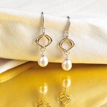 Load image into Gallery viewer, Alicia Golden Pearl Drop Earrings
