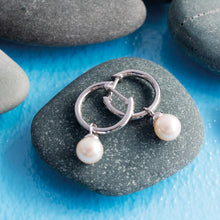 Load image into Gallery viewer, Coast Tumble Pearl Mini Hoop Earrings

