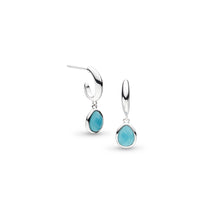 Load image into Gallery viewer, Coast Pebble Azure Gemstone Hoop Drop Earrings - Magnesite

