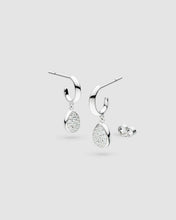Load image into Gallery viewer, Coast Pebble Glisten Pavé Hoop Earrings
