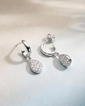 Load image into Gallery viewer, Coast Pebble Glisten Pavé Hoop Earrings
