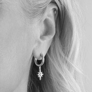Céleste North Star Hoop Earrings