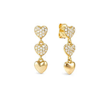 Load image into Gallery viewer, Precious Moves Earrings - 18K Gold Plated Clear Cubic Zirconia Hearts
