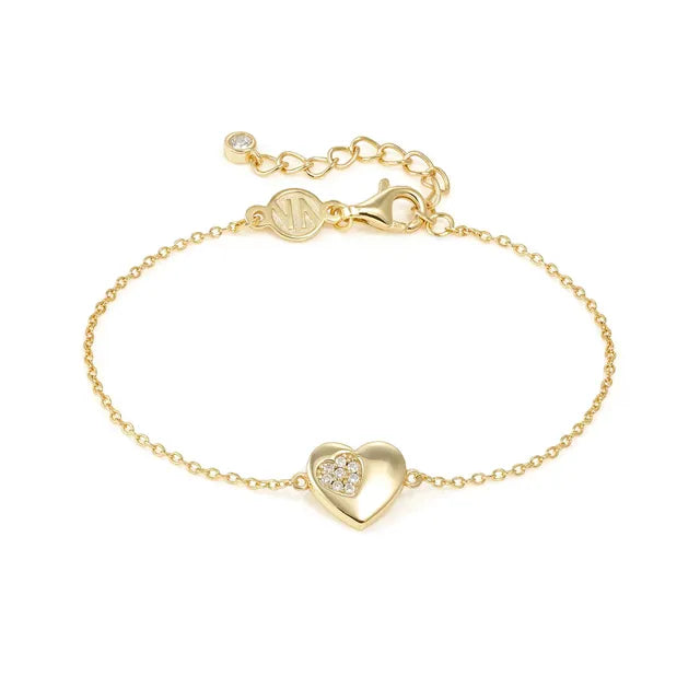 Petit Sparkle Bracelet - Heart 18K Plated