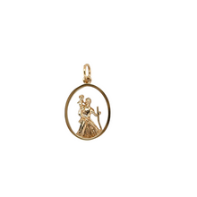 Load image into Gallery viewer, 9ct Yellow Gold Oval Cut Out St Christopher
