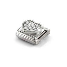 Load image into Gallery viewer, Composable Classic Link Heart In Silver And Clear CZ
