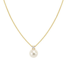 Load image into Gallery viewer, Siren Dream Necklace - 18K Gold Plated, Clear Cubic Zirconia And Pearl
