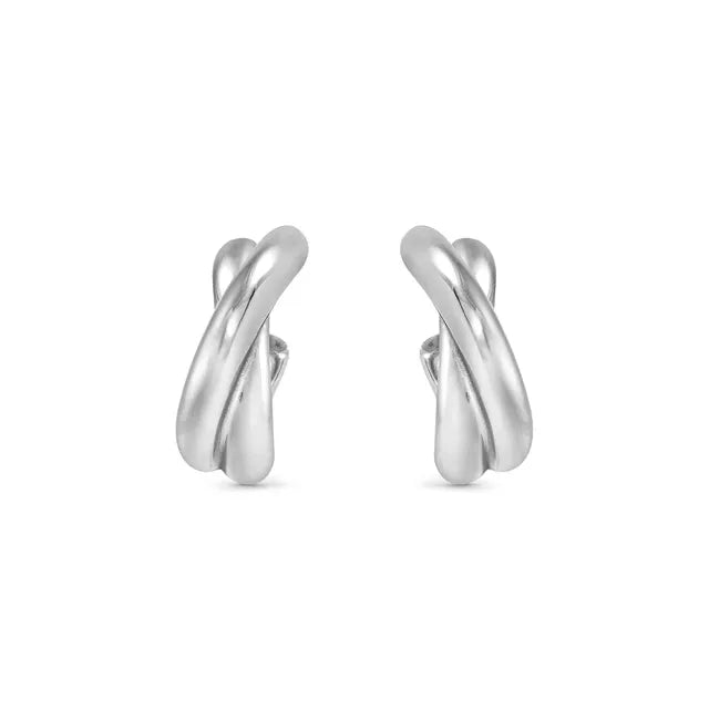Ecclectica Earrings - Crisscross Hoops Steel