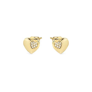 Petit Sparkle Earrings - Heart 18K Yellow Gold Plated