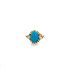 Load image into Gallery viewer, Yellow Gold And Turquoise Ring 10.5mm
