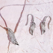 Load image into Gallery viewer, Feather Wisp Drop Earrings
