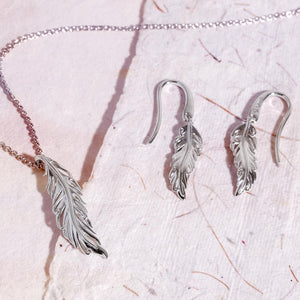 Feather Wisp Drop Earrings