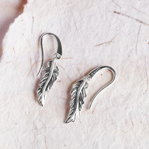 Feather Wisp Drop Earrings