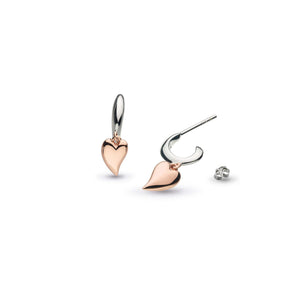 Desire Kiss Blush Mini Heart Hoop Drop Earrings