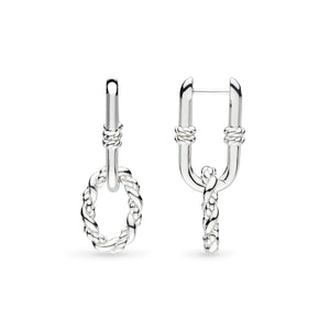 Marina Rope Link Duo Grande Hinged Hoop Earrings