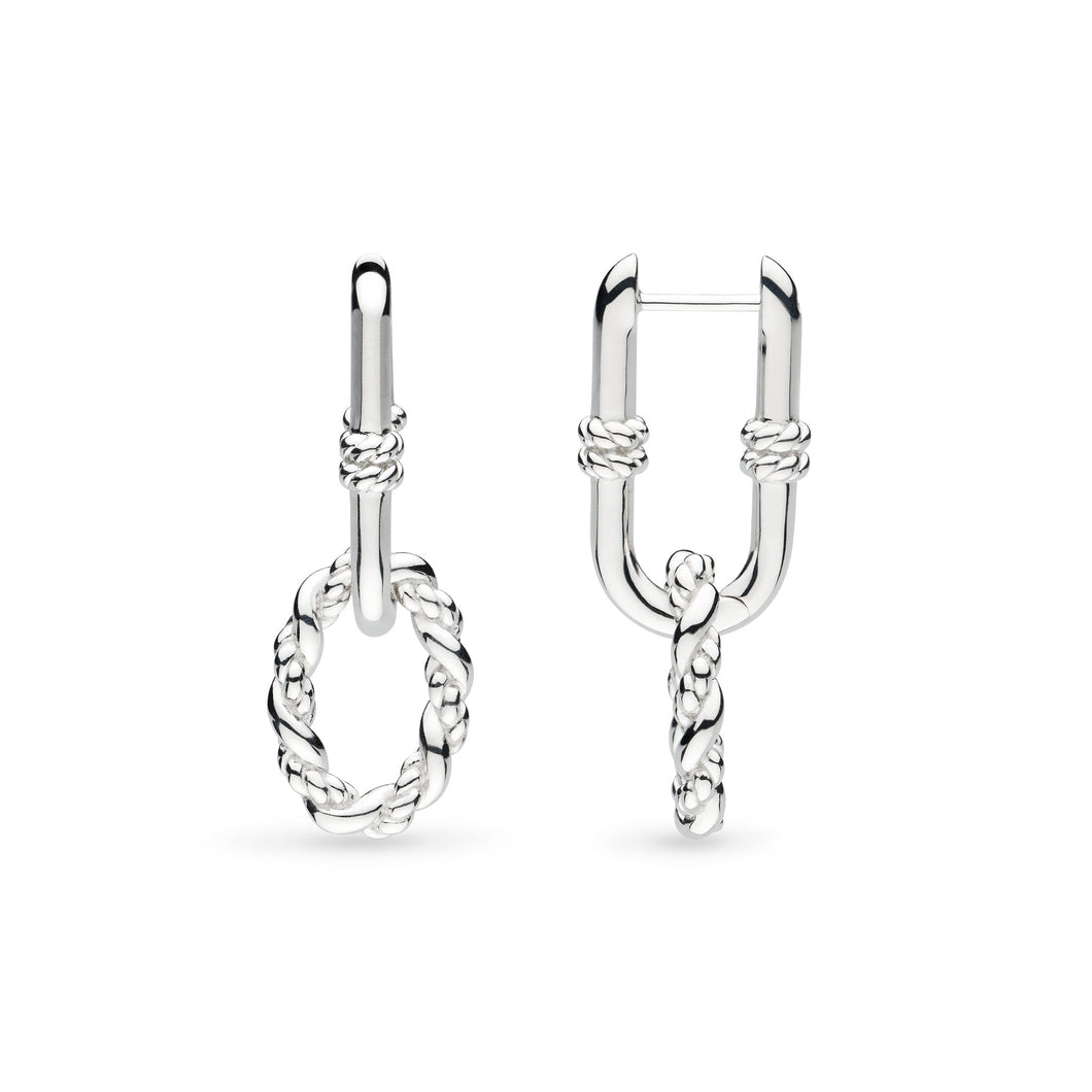 Marina Rope Link Duo Grande Hinged Hoop Earrings