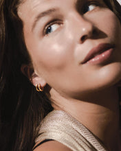 Load image into Gallery viewer, Glint Geo Golden Hoop Earrings
