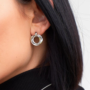 Bevel Trilogy Grande Link Stud Earrings