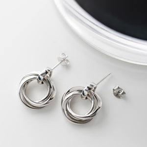 Bevel Trilogy Grande Link Stud Earrings