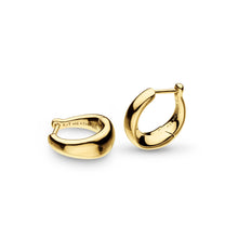 Load image into Gallery viewer, Bevel Cirque Golden Small Hinged Huggie Hoop Earrings
