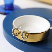 Load image into Gallery viewer, Bevel Cirque Link Golden Twin Hoop Earrings
