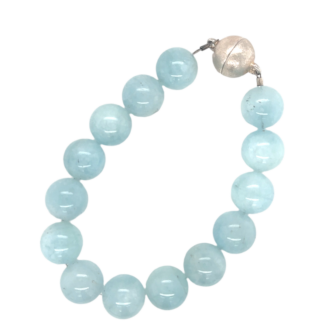 Aquamarine Bead Bracelet