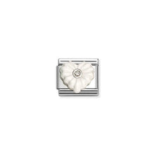Load image into Gallery viewer, Composable Classic Link White Heart Silver With Clear CZ
