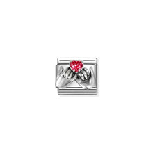 Load image into Gallery viewer, Composable Classic Link Red Heart With Hands In Silver And Stones
