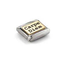 Load image into Gallery viewer, Composable Classic Link Carpe Diem Black In Bonded Yellow Gold
