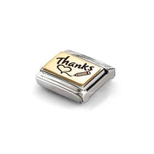 Load image into Gallery viewer, Composable Classic Link Thanks Black In Bonded Yellow Gold
